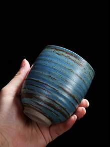 1/4件复古陶制咖啡杯茶杯水杯，手工上釉简约高品质创意马克杯牛奶杯，大号大师杯，厨房饮具，是送给朋友、亲戚和情侣的完美礼物