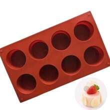 1 Piece 8-Cavity Cylindrical Silicone Chocolate Mold, Used For Ice Cream, Jelly, Pudding, Chocolate Dessert Cake Baking Tools, Is Ideal For Making Chocolate Cake Desserts. - Red - View 13