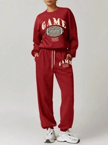 Personalisierte Geschenke mit einzigartigem Design anpassen, fügen Sie Ihren eigenen Text und Bilder hinzu (Abzeichen Muster/Firmlogo/Familienfoto/Selfie/Haustier), personalisierter Pullover und Jogginghose Zweiteiler