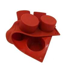 1 Piece 8-Cavity Cylindrical Silicone Chocolate Mold, Used For Ice Cream, Jelly, Pudding, Chocolate Dessert Cake Baking Tools, Is Ideal For Making Chocolate Cake Desserts. - Red - View 4