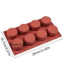 1 Piece 8-Cavity Cylindrical Silicone Chocolate Mold, Used For Ice Cream, Jelly, Pudding, Chocolate Dessert Cake Baking Tools, Is Ideal For Making Chocolate Cake Desserts. - Red - View 3