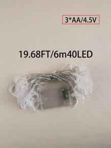 1 暖光 10/20/40 LED 月亮装饰灯串，满天月亮装饰灯串 19.68 英尺，40LED 带闪烁功能，适用于节日装饰、日常氛围、节日装饰灯串（不含电池） - 暖光 - 查看 10