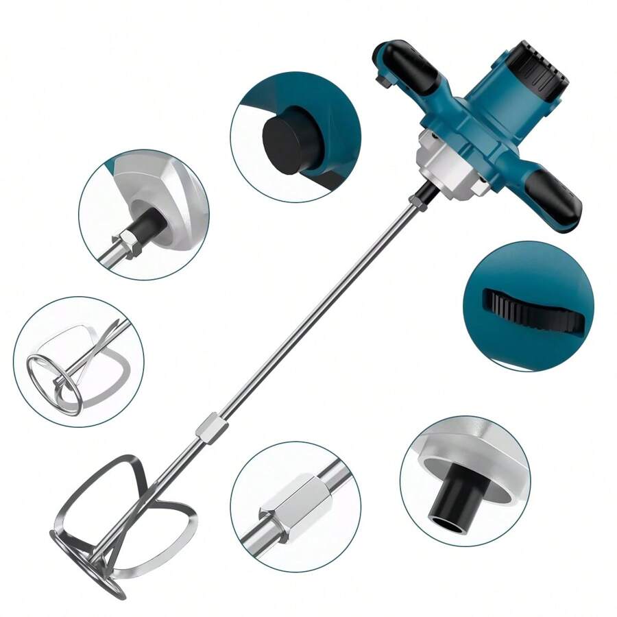 Eléctrica Mezcladora De Cemento Pintura Velocidad Ajustable - Tipo de Enchufe A USA (110-127V) - Ver 1