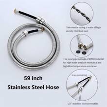 马桶喷头 - 带水龙头分流器、59 英寸软管和连接件，适用于厨房或浴室水槽，浴室配件，浴室工具