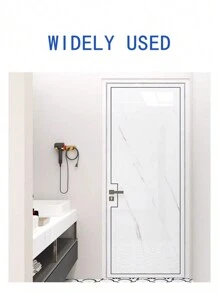 1 Roll Thick Glossy Marble Door Stickers - Bedroom Moisture, Stain And High Temperature Wallpaper, Simple Home Decor Wallpaper For Living Room, Kitchen, Bedroom And Bathroom - Multicolor - View 6