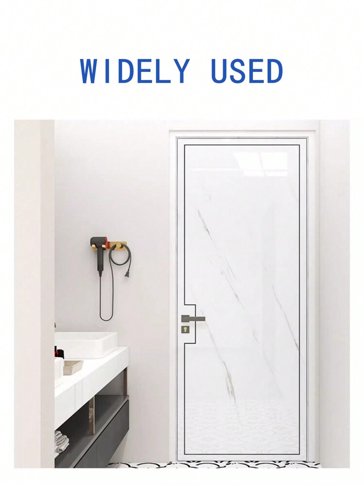 1 rollo de adhesivo grueso y brillante con diseño de mármol para puertas - Papel tapiz resistente a la humedad, las manchas y altas temperaturas, decoración sencilla para el hogar para la sala de estar, la cocina, el dormitorio y el baño - Multicolor - Añade 5