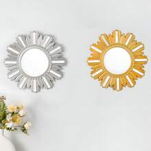 3pcs/Set Wall Mirror Decoration Set, Round Gold Mirror, Home Decor, Suitable For Bedroom, Living Room, Entrance - No Power Needed, Unique Wall Decoration Gifts Birthday Graduation
