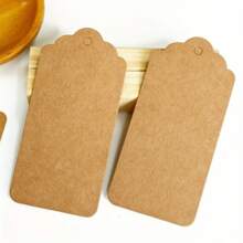 10/20/50/100pcs Blank Kraft Paper Tags, DIY Hangtags For Wedding Party Decor, Candy Box Packaging, Gift Labels, Message Cards - Multicolor - View 6