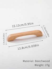 2 Peças Puxador de Móvel/Gaveta em Arco de Madeira, Tom Natural de Madeira Minimalista