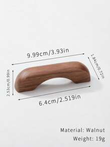 2 Peças Puxador de Móvel/Gaveta em Arco de Madeira, Tom Natural de Madeira Minimalista