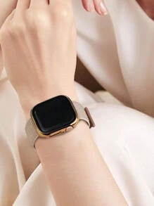 حزام ساعة أبل متوافق مع الرجال والنساء، رياضي ناعم وقابل للتنفس، سوار نايلون لاصق ذاتي، مع غطاء ساعة مقاوم للسقوط والخدش من البلاستيك المطفأ والزجاج المقسى المتكامل، متوافق مع ساعة أبل 40/41/42/44/45/46/49 مم، حزام قابل للاستبدال متوافق مع سلسلة ساعة أبل أولترا/11/10/9/8/7/6/5/4/SE، حزام قابل للغسيل وغطاء حساس للمس