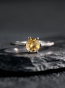 Genuine 925 Silver Women's Ring With Natural Garnet Stone Moissanite/Peridot/Moon Stone/Diopside/Citrine/Topaz/Amethyst Crystal 6*6mm Classic Elegant Wedding Bands Adjustable Size Engagement Jewelry Valentine's Day Gifts