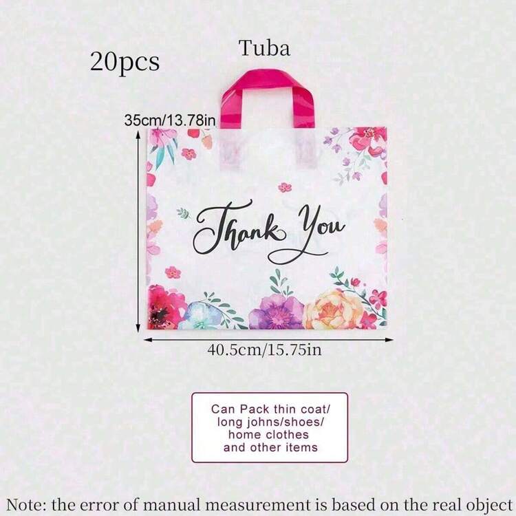 20 pièces/10 pièces/4 pièces Sacs-cadeaux de remerciement, sacs d'emballage pour vêtements, sacs fourre-tout réutilisables pour fêtes, baptêmes, anniversaires, mariages, Noël/Saint-Valentin - Rose vif - Voir 12
