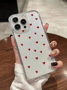 1个时尚闪亮爱心印花透明TPU手机壳，兼容 17/17 Pro/17 Pro Max/Air/7/8/7 Plus/8 Plus/X/XS/XR/XS Max/11/11 Pro/11 Pro Max/12/12 Pro/12 Pro Max/13/13 Pro/13 Pro Max/14/14 Pro/14 Plus/14 Pro Max/15/15 Pro/15 Plus/15 Pro Max/16/16 Pro/16 Plus/16 Pro Max - 無色 - 查看 3