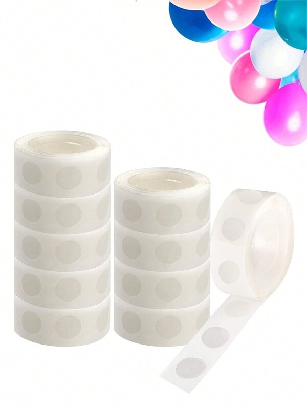 100/300/500Pcs Clear Detachable Double-Sided Balloon Tape (100 Strips Per Roll) DIY Suitable For Scrapbook Craft Diary Decoration, Home Wedding Birthday Holiday Party Balloon Decoration