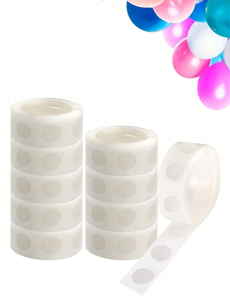 100/300/500Pcs Clear Detachable Double-Sided Balloon Tape (100 Strips Per Roll) DIY Suitable For Scrapbook Craft Diary Decoration, Home Wedding Birthday Holiday Party Balloon Decoration - Transparent - View 1