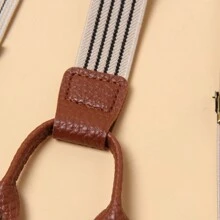 1pc Men's Striped Elastic Suspenders, Vintage 4 Clips, Suitable For All Seasons For Going Out Outfit Wedding Party And For Gift Halloween Accessories, Halloween Costumes Autumn-Winter Accessories Halloween Costume,Suitable For Teens, Youth,Men,Casual, Outdoor, Athletic, Vacation, Graduation Gifts, Birthday, Daily Wear