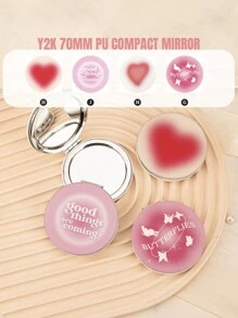 1PC Round 7CM Foldable Double Sided Makeup Mirror With 2X Magnifier Is A Perfect Gift For Dear Mothers, Aunts, Grandmothers, Daughters, Nieces, Sisters, Goddaughters, Brides And Lovely Bridesmaids! Ideal Gift For Holidays, Birthdays, Weddings, Mother's Day, Valentine's Day, New Year's Day, Etc.