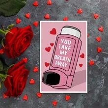 1 pieza Tarjeta romántica del Día de San Valentín para esposo/novio, tarjeta divertida del Día de San Valentín de novia/esposa (Tú me quitas el aliento)