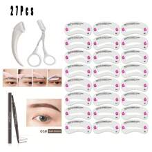 Tijeras recortadoras de cejas con peine para mujer y hombre, herramienta de maquillaje para eliminar y dar forma a las cejas, de acero inoxidable, accesorios de barbería, corte de cabello, bolsa organizadora de almacenamiento, accesorios para el cabello