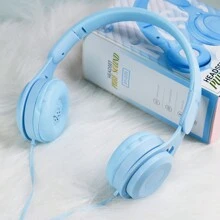 1/3/5pz Auriculares sobreaudífonos con cable, graves potentes, plegables, color pastel macarón, ideal como regalo de fiestas, auriculares con cable plegables para juegos, aislamiento de ruido, larga duración de batería, auriculares para estudiantes. - Negro - Ver 11