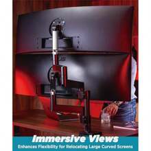 Heavy Duty Monitor Arm Ultra Wide Compatible Up To 57" 44 Lbs Pneumatic Height Adjustable Modular Extension Arms VESA 100x100 Black MA20P-S - Black-Singlemonitorarm - View 7