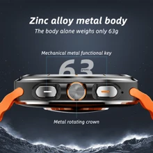 Reloj inteligente maxwear gtr11 ultra pantalla de 1,45 pulgadas 4GB de memoria ip68 Bluetooth impermeable llama a alerta ai - Gris - Ver 4