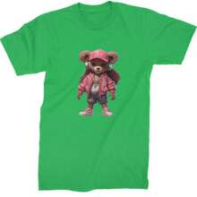 Pink Female Urban Graffiti Bear  Mens T-Shirt
