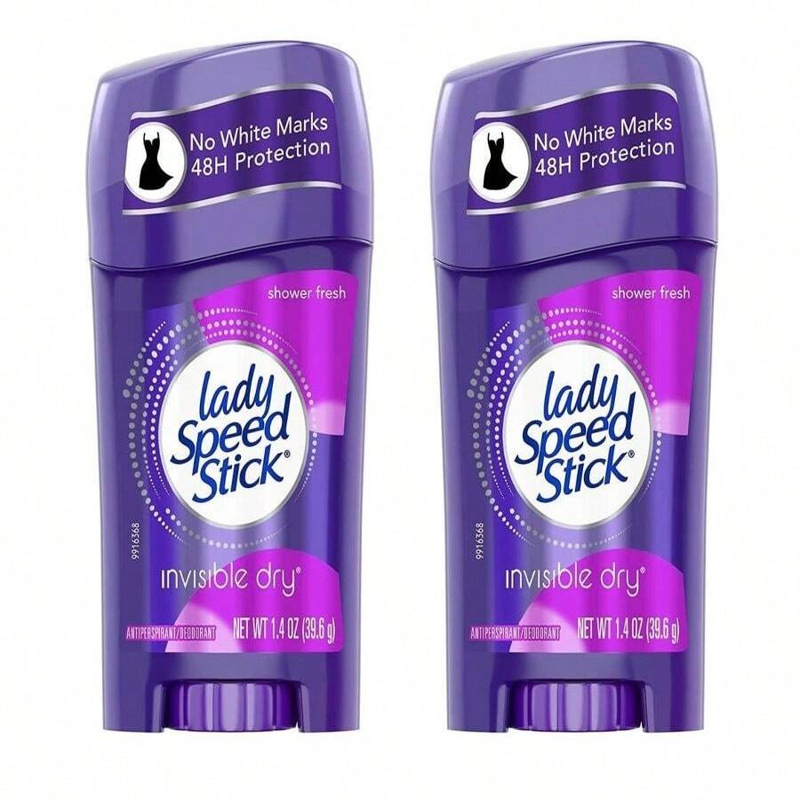 Lady Speed Stick Desodorante y Antitranspirante Invisible Dry, Aroma a Ducha Fresca, Paquete de 2 unidades de 1.4 Onzas - Multicolor - Ver 1