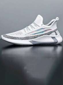 Tenis deportivos para hombre, Zapatillas de entrenamiento, Calzado ligero de malla transpirable, Tenis negros con diseño moderno, Zapatos casuales y deportivos, Tenis con suela antideslizante, Calzado para correr y gimnasio, Zapatillas de deporte para hombre, Altamente duraderas,Comodidad para todo el día - Blanco - Ver 2