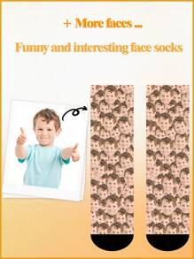 1 Pair Of Children Aged 1-16, And Average Size Of Adults, Head Customized Socks, Face Socks. Personalized Photos, Birthday Gifts, Funny, Meaningful Socks