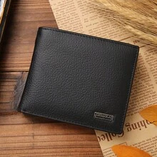 100% Genuine Leather Men Wallets Premium Product Real Cowhide Wallets For Man Short Black Wallet Valentine's Day