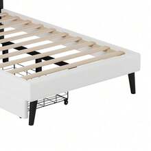 Twin Size Upholstered Princess Bed With Crown Headboard And 2 Drawers,Twin  Size Platform Bed With Headboard And Footboard, Pink+White - 粉色 - 查看 9