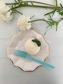 60 Stück weiße Pappteller - weiße Einwegteller für Party/Hochzeit - beinhaltet 30 Stück 10-Zoll weiße Dinner-Teller und 30 Stück 7-Zoll weiße Dessert-/Salatteller für Ostern