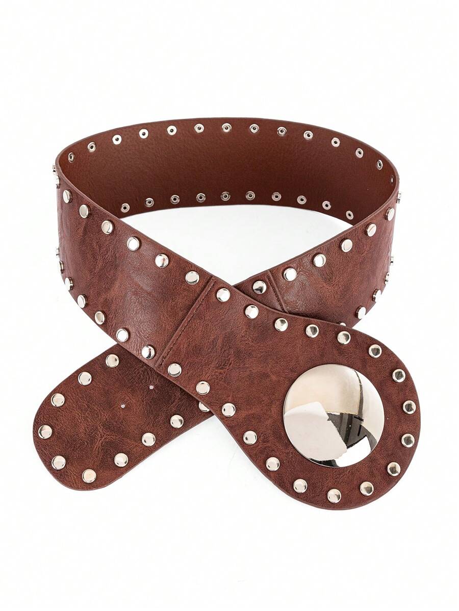 1 件女式复古高腰松紧腰带可调节束腰腰部装饰配件，适合秋季、万圣节穿着 - 腰封 - 查看 1