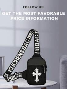 peach tree 男士小方形胸包、斜挎包、腰包、单肩包、跑步包、骑行包、时尚纯色简约卡通、宇航员、涂鸦印花运动街头商务休闲包趣味礼品胸包侧包挎包皮包流浪包旅行必备品节日必备品腰包夏季运动生活包包 - 彩色 - 查看 19