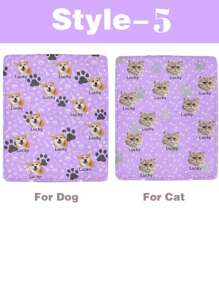 定制宠物照片毯，定制狗狗/小猫名字毯，个性化宠物脸毯，带照片和名字的狗狗毯，猫咪照片印花毯，送给狗爸狗妈的礼物。个性化狗狗脸毯，带狗爪/鱼骨图案，宠物生日礼物，宠物回家礼物。装饰性、雕刻时尚、潮流、多彩、复古、可爱、简约、萌宠定制、独特、个性化宠物周年纪念礼物、生日礼物、宠物用品、2025万圣节配饰、印有宠物名字的个性化宠物毯
