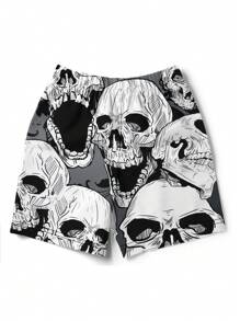 Men's 3D Summer Skull Printed Beach Pants - Multicolor - View 4