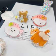 旋转磁力支架适用于 Magsafe Bear Sushi 磁性手机桌面懒人神器卡通可爱兼容 、Android 手机，生日、家人、朋友的礼物推拉式手机握把、手机支架、手机配件 - 彩色 - 查看 4