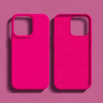 Stevig roze vloeibaar siliconen telefoonhoesje van 2,0 mm dik, compatibel met iPhone Apple 16, 15, 14, 13, 12, 11 Pro Max, S24U, S23, S22, S25-serie. Volledig beschermende hoes, waterdicht, schokbestendig, valbestendig en krasbestendig. Een ideaal cadeau voor Vrouwendag.