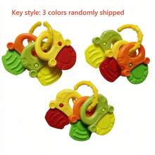 1 件/2 件，水果形硅胶牙胶 - 婴儿出牙胶，用于幼儿磨牙和固定牙齿 - 复活节礼物，摇铃功能，易于清洁，（颜色随机）