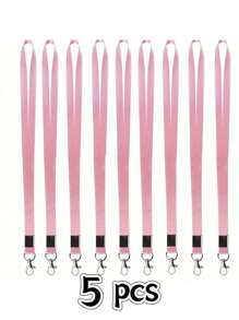 5 sztuk kolorowych różowych, niebieskich, czarnych smyczy, modny design unisex, odpowiedni do identyfikatorów biurowych, smycz na rejs, z obrotowymi haczykami do łatwego użycia, artykuły szkolne, powrót do szkoły - Wielokolorowe - Zobacz 15