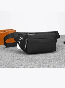 Multi-Layer Multi-Zipper Minimalist Stylish Chest Pack/Shoulder Bag For Men, Made Of Waterproof Fabric, Large Capacity, Can Be Used As Chest Bag, Shoulder Bag Or Attach To Luggage, Can Fit Tablet, Suitable For Motorcycling, Outdoor New Life Items For Students Men Essentials Side Bag Purse Essentials Business Graduation School Supplies Small Bag For Men Body Bag For Men Belt Belt Bag For Men Pouch