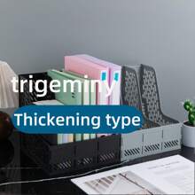 Thick File Storage Box, Vertical File Holder Stand Shelf, Simple Book Stand Desk Organizer, A4 File Folder Box, Plastic Desktop File Rack For Office & Student Supplies - Multicolor - View 6