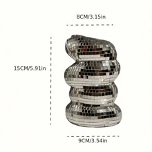 1 件手工银色迪斯科球花瓶花盆桌面装饰桌面中心装饰家居装饰现代装饰吊坠适用于家庭、派对、房间、桌面独特的母亲节、新年、复活节礼物创意生日毕业 - 銀色 - 查看 6