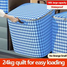 1pc Large Capacity Clothing & Quilt Storage Bag, Foldable Bedding, Clothes & Toy Organizer Bag, Handle, Space-Saving Underbed Storage Container