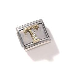 1pc Stainless Steel Rhinestone Inlaid Gold 26 Alphabet Modular Disassembled Bracelet, DIY Jewelry Accessory