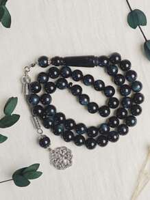 1 件穆斯林祈祷珠 45 件/10 毫米亚克力仿琥珀单链手链 - 彩色 - 查看 14