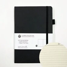 Journal à pois de type Bullet A5 pour la créativité - Cahier à grille de points de 100 g/m², avec 160 pages numérotées et une reliure à plat, idéal pour un usage personnel, les objectifs et l'organisation