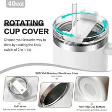 1 Piece 40oz Custom Named Stainless Steel Tumbler, Multiple Colors Available, With Handle, Lid, Choose Initials, Reusable, Cup Holder Friendly, Gift Water Cup For Family, Friends, New Year Gift, Valentine's Day Gift, Ornamental,Reusable,Multi-Functional,Easy To Clean,Stylish,High-Quality,Custom,Personalized,Unique,Ideal Gifts For Him,Ideal Gifts For Her,Her,Boyfriend,Girlfriend,Dad,Mom,Family,Friends,Son,Daughter,School Students,Workers,Kids,Office,Tea Room,School,Home,Brunch-Ready,Warm Ambience,Home & Living,Customized Cups